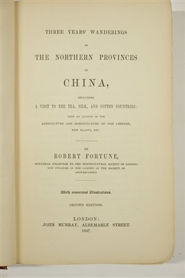 Lot 23 - Fortune (Robert). Three Years' Wanderings in the Northern Provinces of China, 2nd edition, 1847