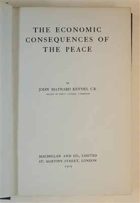 Lot 182 - Keynes (John Maynard). The Economic Consequences of the Peace, 1st edition, 1919