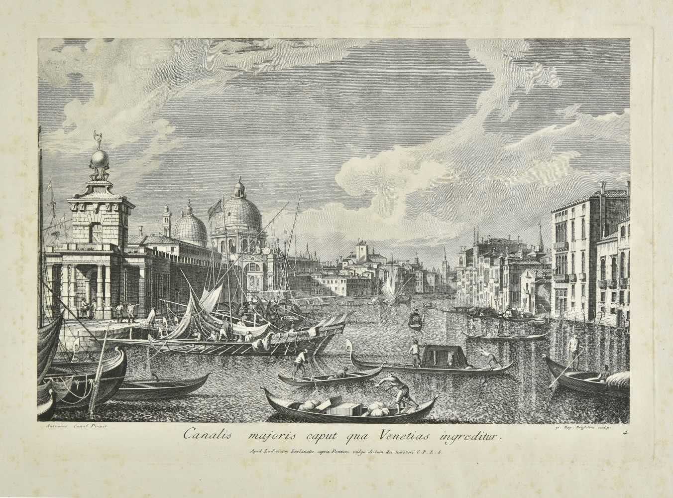 Lot 230 - Brustolon (Giovanni Battista, 1712-1796). Canalis majoris caput qua Venetias ingreditur, [1766]