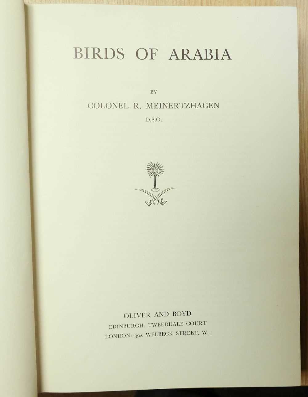 Lot 184 - Meinertzhagen (Richard). Birds of Arabia, 1st edition, 1954