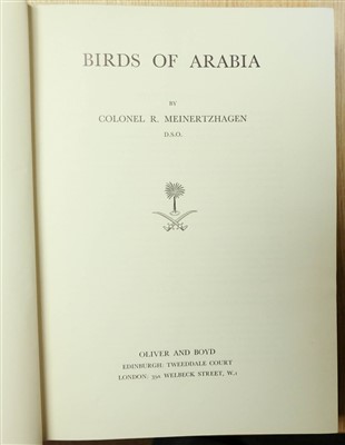 Lot 184 - Meinertzhagen (Richard). Birds of Arabia, 1st edition, 1954