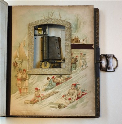 Lot 136 - Photograph album and musical box, circa 1880s