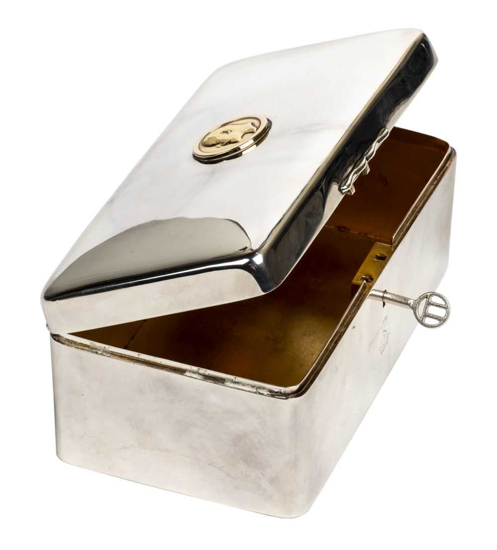 Sold at Auction: Hermes Silver Plate Cigar Box