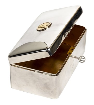Lot 189 - Keppel (Sir Henry, 1809-1904). A silver presentation cigar box