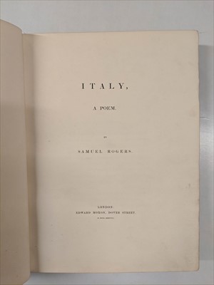Lot 119 - Rogers (Samuel). Italy, a Poem, 1838