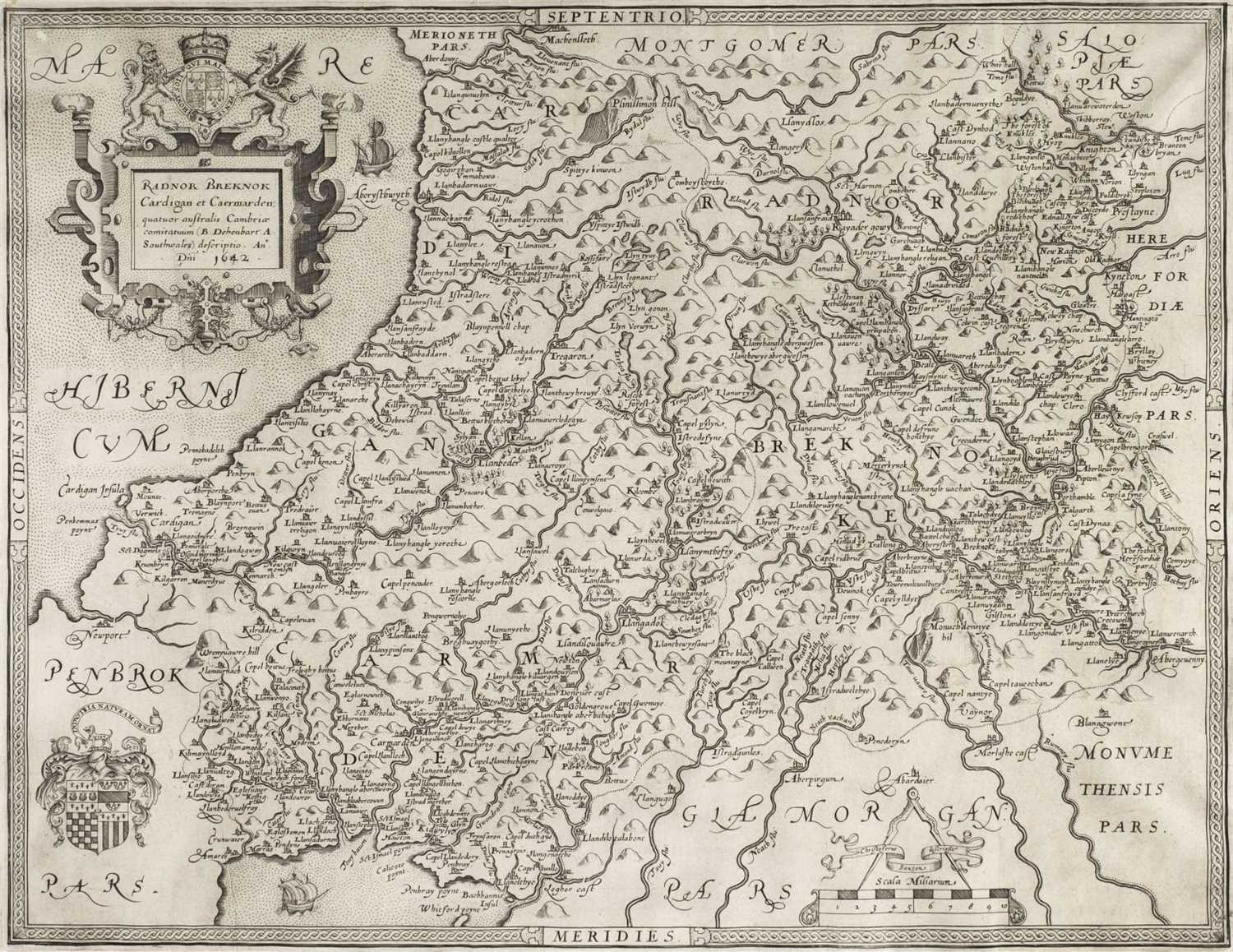 Lot 56 - Wales. Saxton (Christopher & Webb William), Radnor, Breknock Cardigan et Caermarden..., 1642