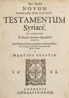 Lot 271 - New Testament [Syriac]. Novum Domini nostri Jesu Christi Testamentum Syriace, 1621