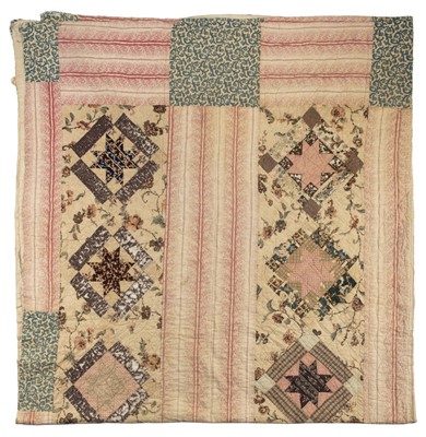 Lot 185 - Quilt. An early Victorian patchwork quilt, English