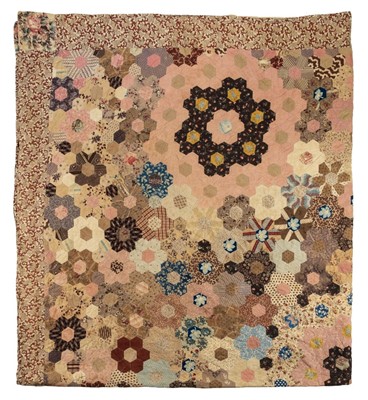 Lot 182 - Quilt. A large Victorian patchwork quilt, English