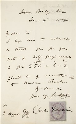 Lot 258 - Darwin (Charles Robert, 1809-1882). Autograph letter signed 'Charles Darwin'