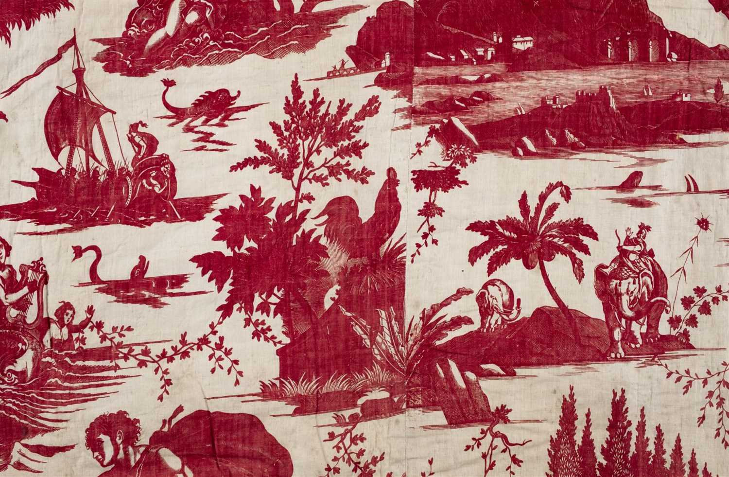 Lot 199 - Toiles de Jouy. A collection of fabric samples, late 18th century and later