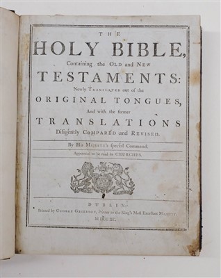 Lot 264 - Bible [English]. The Holy Bible, containing the Old and New Testaments, Dublin, 1782