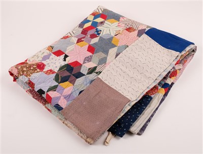 Lot 186 - Quilts. A patchwork quilt made by Mrs. Twine,  Sussex, early 20th century