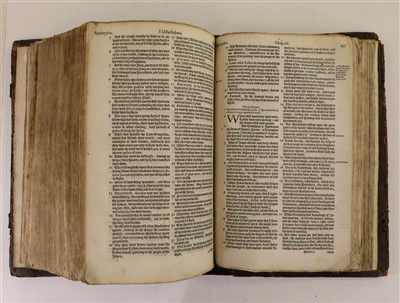 Lot 233 - Bible [English]. [The Holy Bible, London: Christopher Barker, 1584]