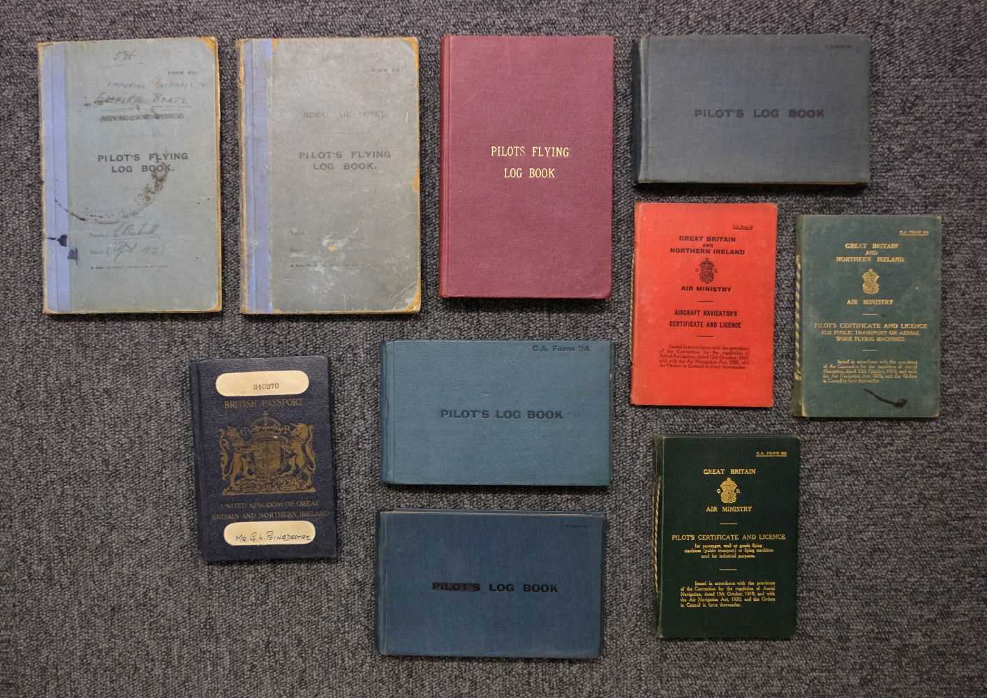 Lot 108 - Imperial Airways. Logbooks belonging to pilot E. Bicknell