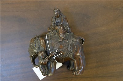 Lot 76 - Chinese figural group. A Chinese bronzed figural group circa 1900