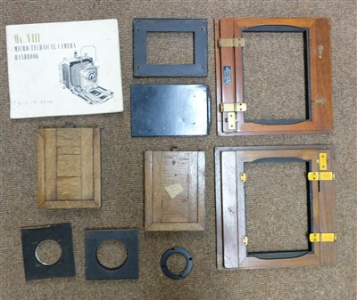 Lot 320 - Thornton-Pickard Time-and-Instantaneous roller blind shutter and other plate camera parts