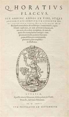 Lot 183 - Horace. [Opera], 1567, & others