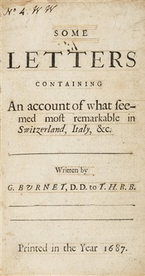 Lot 290 - Burnet (Gilbert). Some Letters, 1687