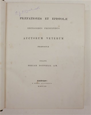 Lot 288 - Botfield (Beriah). Prefaces to the Editiones Principes, 1861