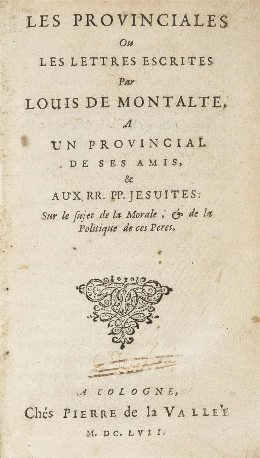 Lot 132 - Pascal (Blaise). Les Provinciales, 1st Elzevir edition, 1657