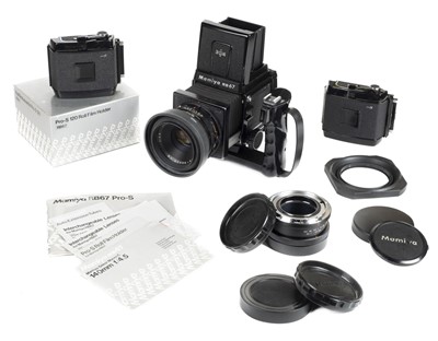 Lot 314 - Mamiya RB67 Pro S medium format camera with Sekor 127mm f/3.8 lens and accessories