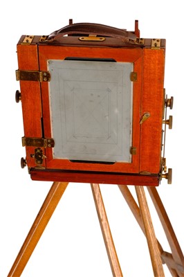 Lot 309 - Houghton "Triple Victo" half-plate field camera, circa 1900, with original folding tripod