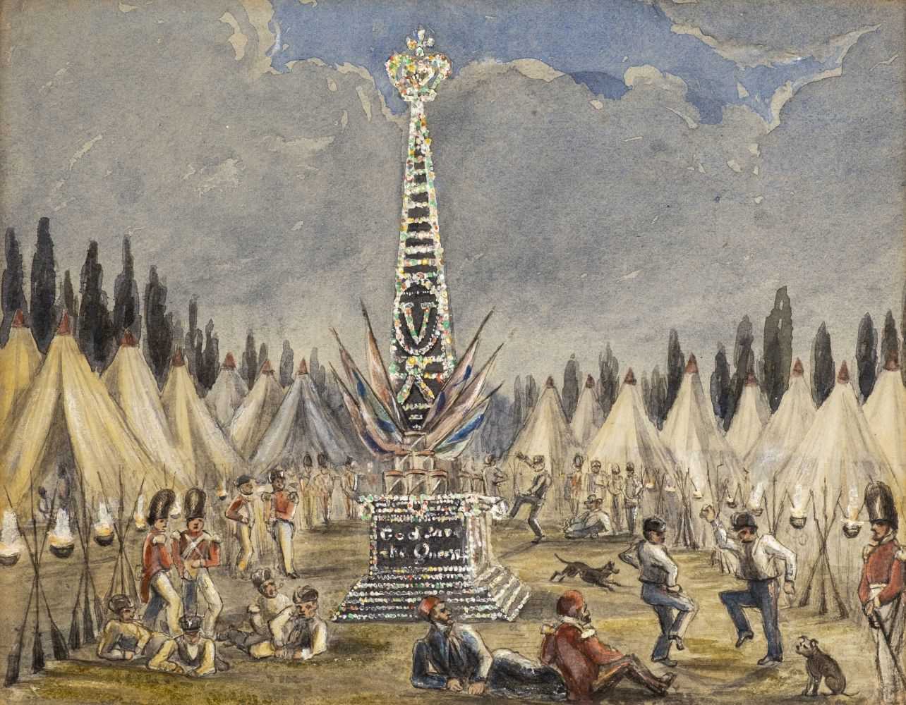 Lot 241 - Crimean War. Celebration of the Queen's Birthday Guards Camp, Scutari 1854