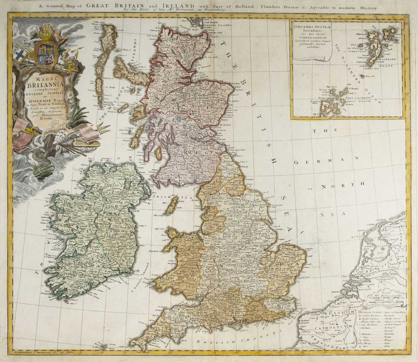 Lot 15 - British Isles. Homann (Johann Baptist, Heirs of), Magna Britannia complectens..., circa 1730
