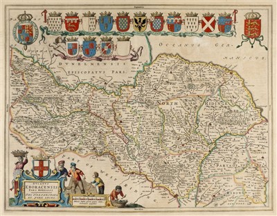 Lot 65 - Yorkshire. Blaeu (Johannes), Three maps, circa 1648