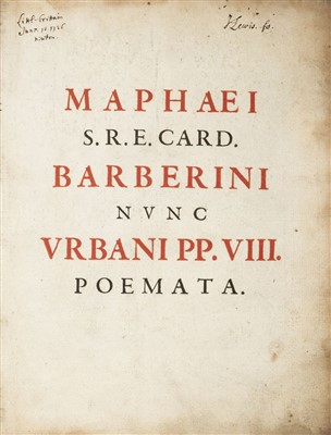 Lot 360 - Barberini (Maffeo, Pope Urban VIII). Poemata, Antwerp: Plantin, 1634