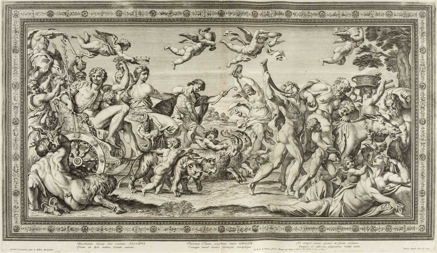 Lot 356 - Aquila (Pietro). Galeriae Farnesianae [bound with:] Deorum Concilium, Rome, 1674-5