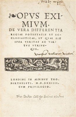 Lot 124 - Fox, Edward. Opus eximium, 1534