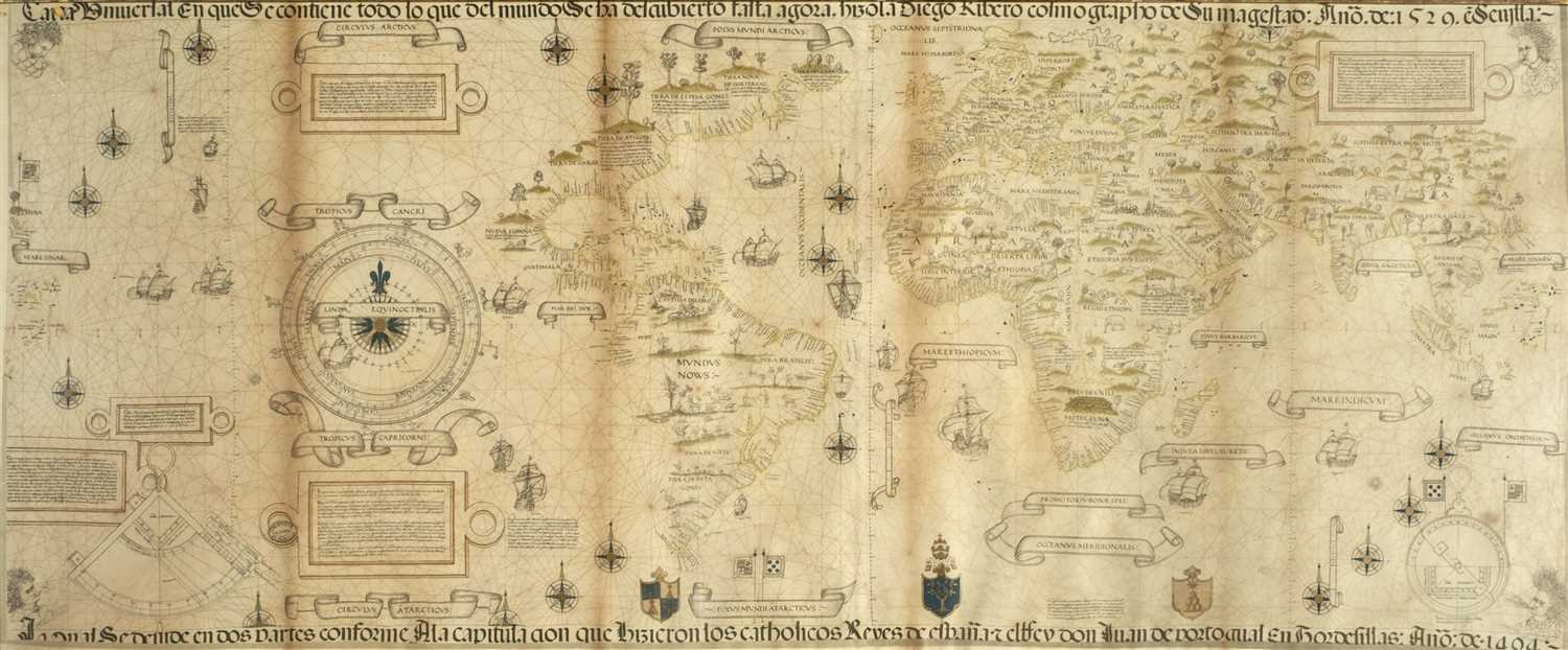 Lot 63 - World. Ribero (Diego), Carta Universal..., 1529 [but 1887 copy by W. R. Griggs]