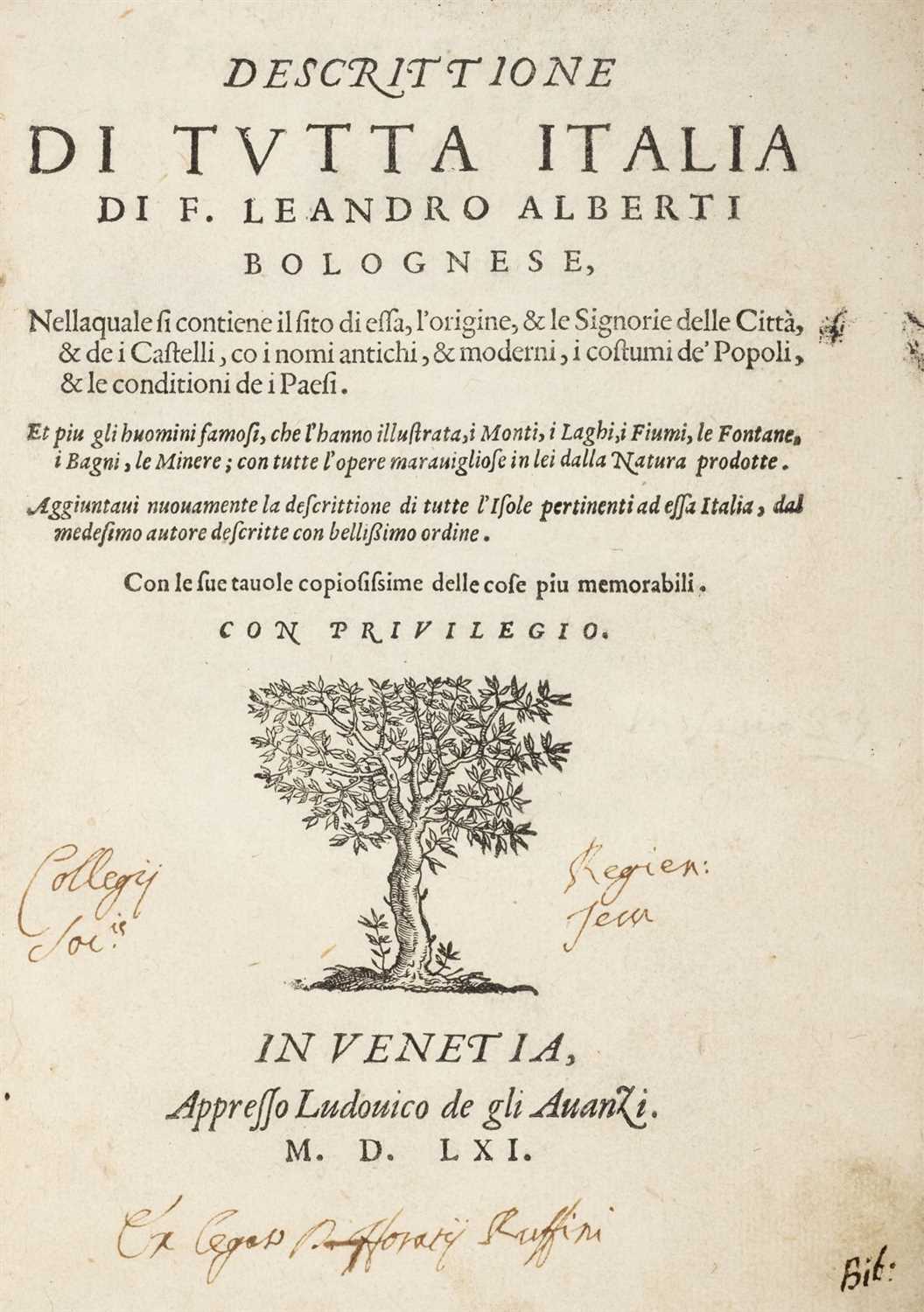 Lot 138 - Alberti (Leandro). Descrittione di tutta Italia, 1st edition thus, Venice, 1561