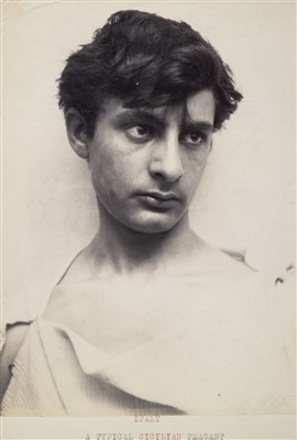 Lot 203 - Gloeden (Wilhelm von, 1856-1931). Head & shoulders portrait of a Sicilian peasant, circa 1900