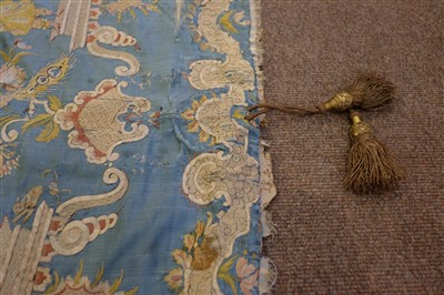 Lot 156 - Embroidery. A large silk rococo bed cover, early 18th century
