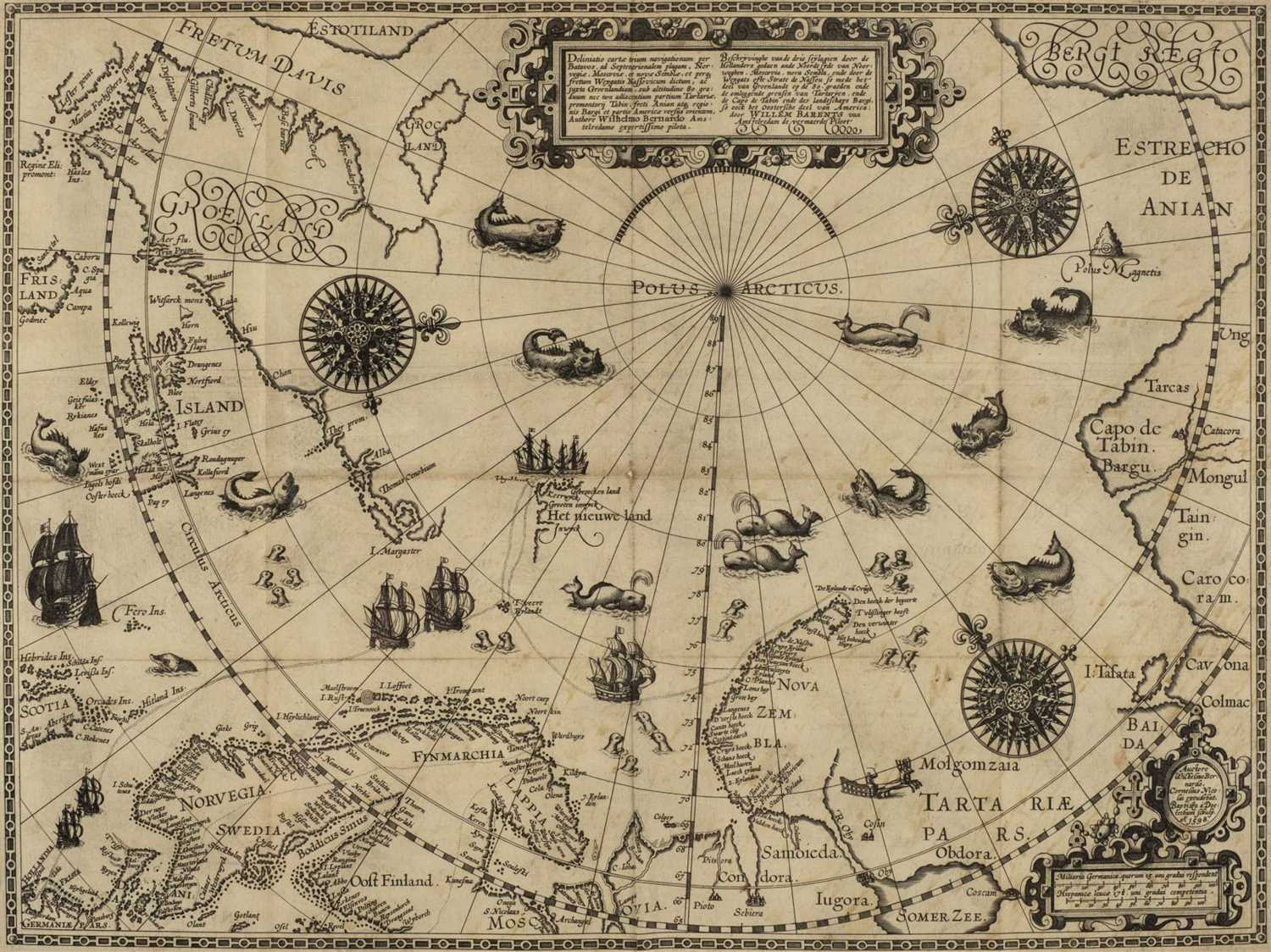 Lot 43 - Linschoten (Jan Huyghen van). Navigatio ac itinerarium in orientalem, 1st edition in Latin, 1599