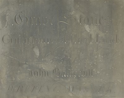 Lot 254 - Baskerville (John, 1707-1775). A grave stones advertising slab, reproduction circa 1980s