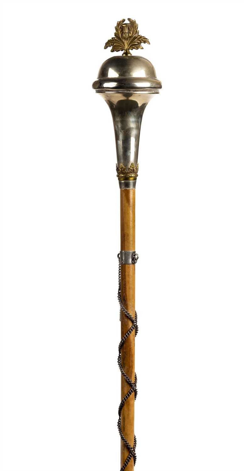 Lot 193 - Regimental mace. A Scottish Drum Major's ceremonial mace