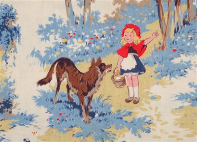 Lot 178 - Nursery fabric. Little Red Riding Hood, France: Marignan, 1950s
