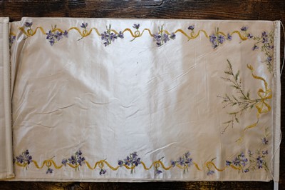Lot 179 - Painted fabric. Three pieces of hand-painted fabric, English, 18th century
