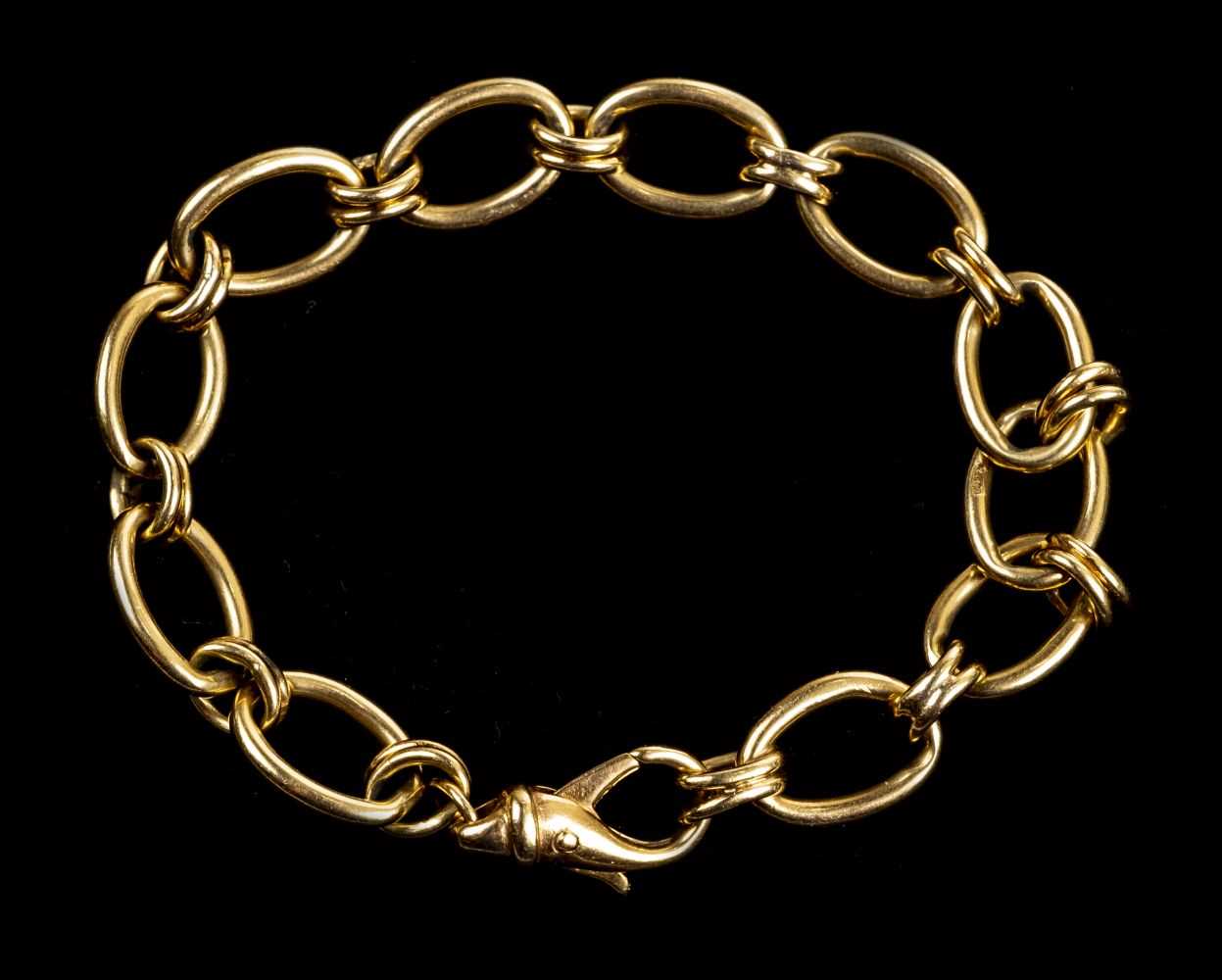 Lot 3 - Bracelet. A 9ct gold open link bracelet