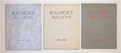 Lot 24 - Rolls-Royce Bulletin. April 1934, December 1937 and September 1938