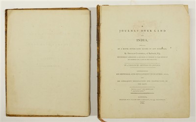 Lot 14 - Campbell (Donald). A Journey Over Land to India, 1st edition, 1795