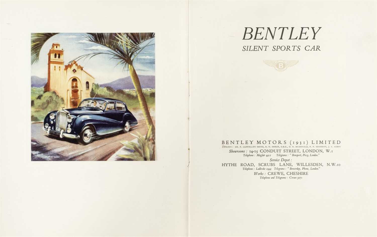 Lot 14 - Bentley. Silent Sports Car sales brochure, circa 1952