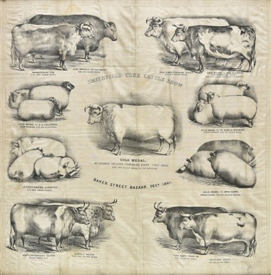 Lot 180 - Smithfield Cattle Show. Souvenir Silk Handkerchief, 1861