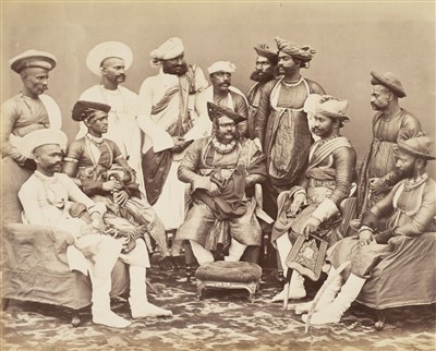 Lot 31 - India. An album containing approximately 56 mounted albumen print views, c. 1870s