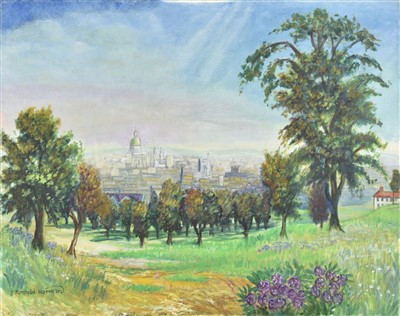 Lot 408 - Harrison (Ronald, 1940-2011). Distant view of a city in South Africa