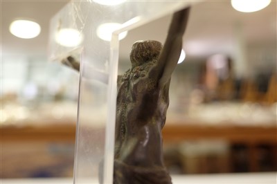 Lot 318 - Bronze figure. Crucified Christ, possibly 18th century